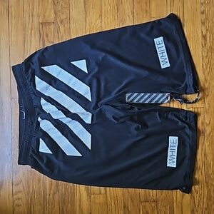 NWT OFF WHITE Mesh shorts and Lanvin Silver Athletic shorts